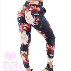 CB Lounge Velvet Floral Joggers